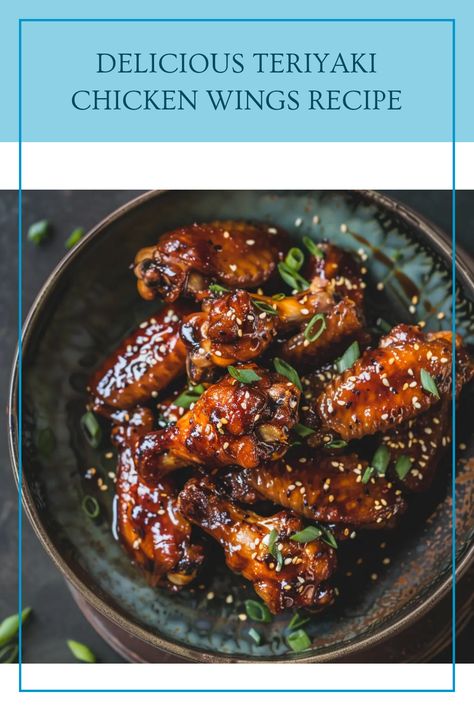 Get ready to make flavorful Teriyaki Chicken Wings that your friends and family will love! This recipe is perfect for gameday get-togethers or a snazzy dinner night. The sweet and savory teriyaki glaze enhances the crispiness of the wings, making every bite a delight. Impress your guests with these finger-licking good wings that can be easily prepared at home. Say goodbye to ordinary wing recipes as these teriyaki wings will become your new favorite. Try it out and taste the difference! Teriyaki Glaze Recipe, Chicken Wing Flavors Recipes, Teriyaki Wing Sauce, Chicken Wings Teriyaki, Sticky Teriyaki Chicken, Wings Teriyaki, Teriyaki Wings Recipe, Baked Teriyaki Chicken Wings, Teriyaki Chicken Wings Recipe