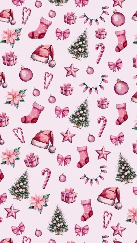 Cute Wallpaper For Christmas, Cute Backgrounds For Christmas, Pink Backgrounds Wallpapers, Christmas 2024 Wallpaper, Cute Chrismas Wallpers, Wallpaper Cute Christmas, Christmas Wallpers Aesthetic, Christmas Cute Background, Cute Crismas Wallpers