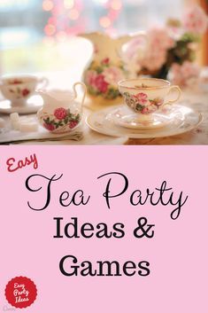 A Tea Party is every little girl's birthday wish come true! These pretty ideas will make it a perfect party! Fall Tea Party Birthday Ideas, Activities To Do At A Tea Party, Teacup Party Ideas, Pin The Lid On The Tea Pot Game, Diy Tea Party Birthday, Kiddie Table Birthday Party, Tea Time Crafts, Princess Tea Party Games, Tea Time Theme Party