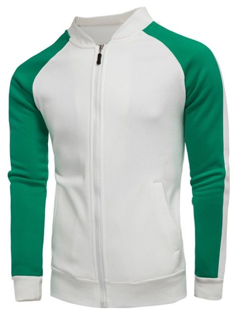 Color Block Raglan Sleeve Zip Up Jacket , #AD, #Raglan, #Block, #Color, #Jacket, #Zip #affiliate Time Clothes, Cheap Mens Fashion, Women's Cover Up, Mens Outerwear, Online Clothing Stores, Raglan Sleeve, Outerwear Jackets, Shirt Jacket, Mens Clothing Styles