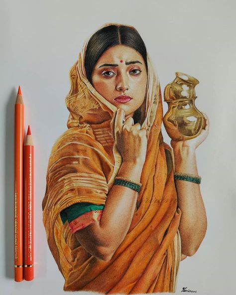 Ravivarma Paintings, Watercolor Indian, Abstract Pencil Drawings, Human Figure Sketches, Indian Women Painting, Indian Art Gallery, Female Art Painting, Beauty Art Drawings, Indian Folk Art