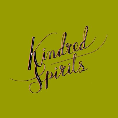 Kindred Spirits | Custom vintage script lettering with retro detailing by Caroline Parker Creative. -- #lettering #type #vintagelettering #vintagetype #design Spirit Tattoo, Vintage Script, Creative Lettering, Script Lettering, Kindred Spirits, Vintage Type, Vintage Lettering, Green Gables, Vision Boards