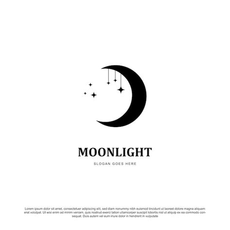 Moonlight Logo Design, Moonlight Logo, Light Logo Design, Moon Store, Light Logo, Magic Store, Moon Logo, Moon Light, Beauty Logo