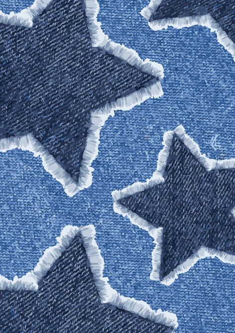 Blue 2000s Aesthetic Wallpaper, Denim Aesthetic Wallpaper, Denim Wallpaper Aesthetic, Graphic Design Edit, Y2k Blue Aesthetic, Denim Stars, Y2k Collage, Denim Wallpaper, Denim Background