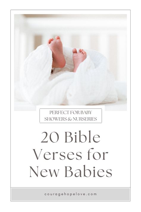 Looking for the perfect bible verses for new babies? These are great for new moms, baby showers and nursery decor. Plus, find prayers based on Scripture for your new baby! Bible verses for baby. Bible verses for babies. Bible verses for baby girl. Bible verses for baby boy. Baby shower ideas. Baby shower decorations. Baby girl nursery. Baby boy nursery. Baby Bible verses. Baby Bible quotes. Nursery decor. Nursery ideas. Bible Verse For New Parents, Baby Girl Bible Verse, New Baby Bible Verse, Baby Scripture Quotes, Bible Verse For New Baby, Bible Verses About Babies, Bible Verse For Baby Boy, Bible Verses For Babies, Baby Shower Bible Verses