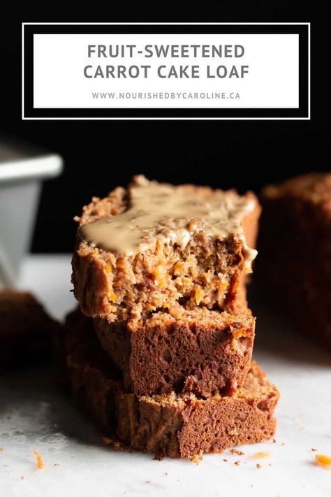 Date Sweetened Carrot Cake, Carrot And Date Cake, Fruit Sweetened Cake, Date Sweetened Recipes, Date Sweetened Cake, Healthy Loaf Cake Recipes, Fruit Sweetened Desserts, Date Sweetened Desserts, Vegetarian Snack Ideas