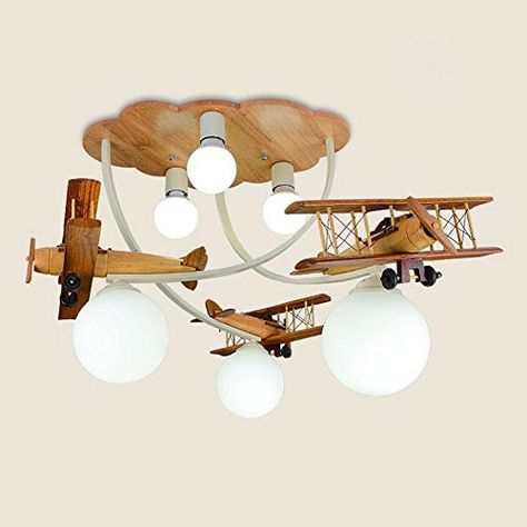 Plane Nursery, Wooden Airplane, Wooden Plane, Light Fixtures Bedroom Ceiling, Wooden Ceilings, Bedroom Ceiling, Wood Bedroom, Bedroom Ceiling Light, Semi Flush Mount Lighting