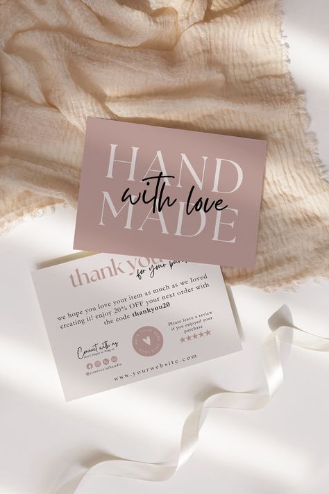 Thank You Notes Design, Business Card For Small Business, Thanks Card For Customer Aesthetic, Thank You Note For Small Business, Business Cards For Small Business, Business Thank You Cards Design, Etsy Thank You Cards, Thank You Card Printable, Thank You Card For Business