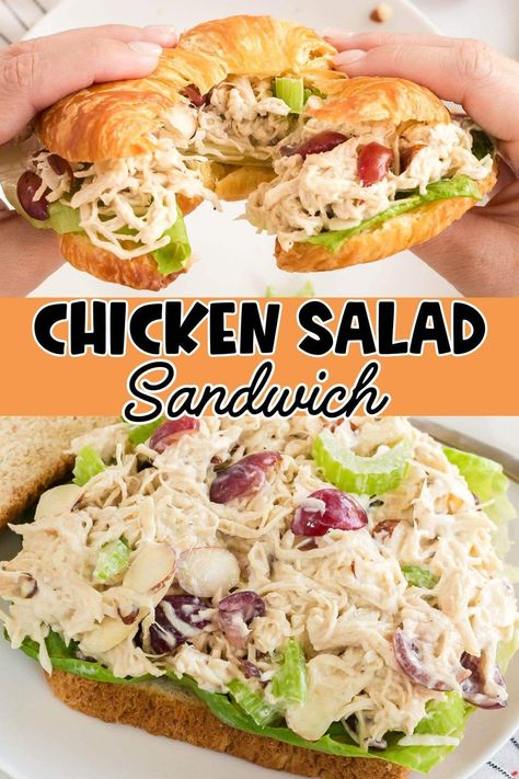 A classic Chicken Salad Sandwich is a creamy, crunchy lunchtime staple. But adding some sliced almonds and grapes to the mix can turn a time-honored favorite into the best Chicken Salad Sandwich recipe with fancy flavor and flair. Cold Chicken Salad, Best Chicken Salad Sandwich, Classic Chicken Salad Sandwich, Sandwich Spreads, The Best Chicken Salad, Classic Chicken Salad, Best Chicken Salad, Salad Sandwich Recipe, Chicken Salad Sandwich Recipe