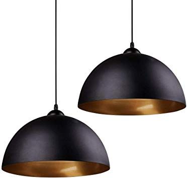 Modern Pendant Light, Frideko 2 Pack Metal Gold Hemisphere Lamp Shade Ceiling Pendant Light for Restaurant Dining Room Coffee Shop Bars Pubs Café (Black): Amazon.ca: Home & Kitchen Shop Bars, Gold Lamp Shades, Barn Light Fixtures, Pendant Light Set, Pool Table Lighting, Restaurant Dining, Diy Simple, Pool Light, Industrial Pendant Lights