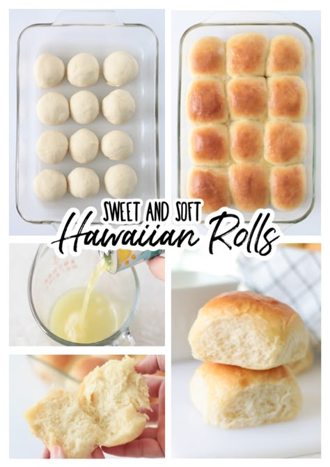 Homemade Hawaiian rolls are ridiculously soft and delicious. The perfect dinner roll, sweetened with pineapple juice and brushed with butter. Hawiian Rolls, Homemade Hawaiian Rolls, Butter Roll Recipe, Hawaiian Bread Rolls, Caramel Brownies Recipe, Bread Jam, Sweet Roll Recipe, Finger Food Ideas, Dinner Roll