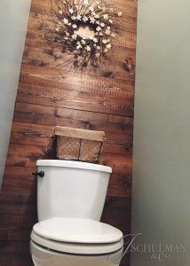 DIY: Wood Panel Bathroom Accent Wall | Jessen & Co. Grey Wallpaper Accent Wall, Accent Wall Hallway, Pallet Wall Bathroom, Wood Panel Bathroom, Wallpaper Living Room Accent Wall, Bedroom Wallpaper Accent Wall, Wallpaper Accent Wall Bathroom, Kitchen Wall Colours, Kitchen Wall Space