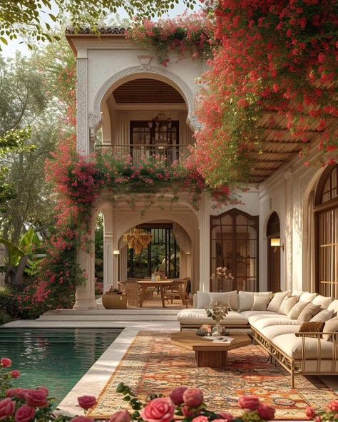 Italian Villas Interior Design, European Inspired Homes, Taman Air, Dream Life House, Casas Coloniales, Spanish Style Homes, House Aesthetic, Italian Villa, Dream House Rooms