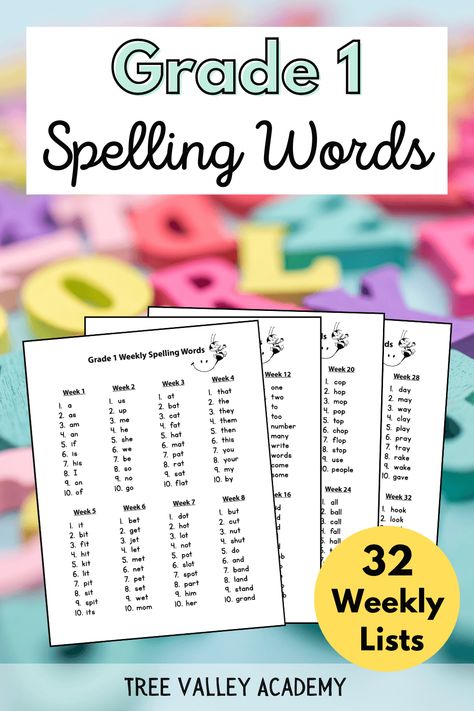 Spelling Lists 1st Grade, First Grade Spelling Words List, 1st Grade Spelling Words List, Grade 1 Spelling Words, Grade 1 English Worksheets, C1 English, English Worksheets For Grade 1, Teach Child To Read, Spelling Word Games