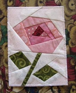 Foundation Paper Piecing Tutorial, Paper Peicing Patterns, Flower Quilt Patterns, Paper Piecing Tutorial, Paper Pieced Quilt Patterns, Foundation Paper Piecing Patterns, Rose Quilt, Fabric Postcards, Flower Quilts