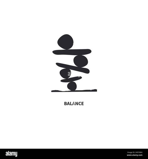 Download this stock vector: Balance logo. Pebble icon. Harmony symbol. Stack of stones isolated on white background. Buddhism sign. Vector illustration - 2H570RH from Alamy's library of millions of high resolution stock photos, illustrations and vectors. Balance Logo Design, North Star Tattoo, Balance Illustration, Balance Symbol, North Star Tattoos, Harmony Symbol, Bali Tattoo, Balance Tattoo, Football Tattoo