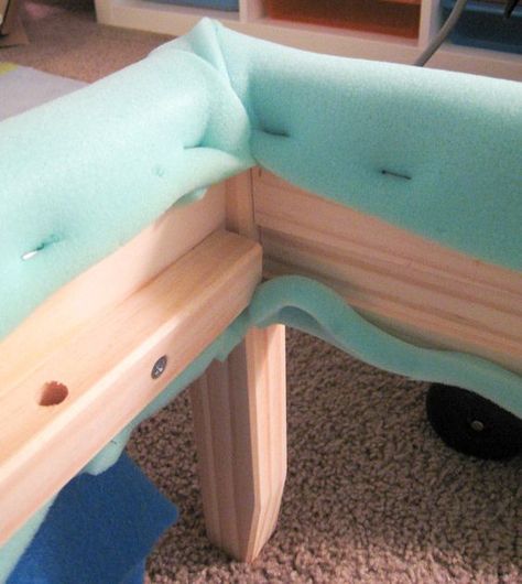 Ikea Fjellse, Bed Frame Hack, Diy Upholstered Bed, Ikea Bed Frames, Korean Bedroom, Beautiful Bed Designs, Simple Bed Frame, Mini Couch, Diy Cushions