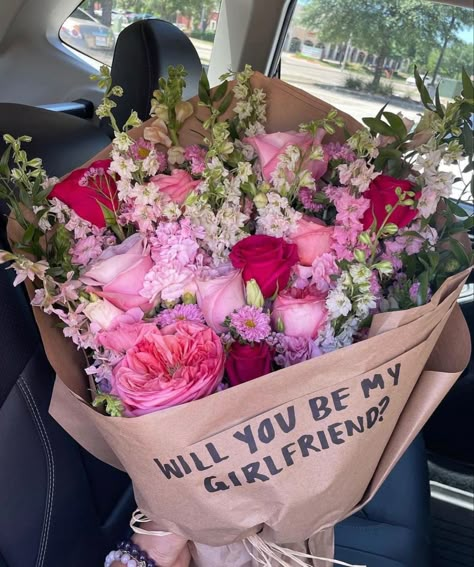 Girlfriend Proposal, Will You Be My Girlfriend, Be My Girlfriend, Soft Launch, Boquette Flowers, Lover Girl, Nothing But Flowers, Me As A Girlfriend, Flower Therapy