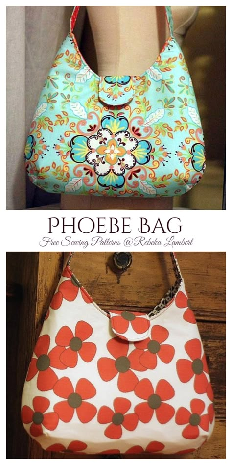 DIY Phoebe Bag Free Sewing Pattern | Fabric Art DIY Phoebe Bag Free Pattern, Fabric Bags Pattern Free Handbags, Fabric Bag Patterns Free, Fabric Handbags Patterns Free Sewing, Diy Fabric Handbags, Crochet And Fabric Bag, Sew A Handbag, Handbag Diy Sewing Projects, Handbag Patterns Free Sewing Projects