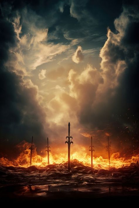 Fire Medieval outdoors smoke sky.  | premium image by rawpixel.com / north Fire Image Background, Fire Background Aesthetic, Battlefield Aesthetic, Battlefield Painting, Knight Illustration, Bg Poster, Dark Rise, Background Fire, Caricature Wedding Invitations