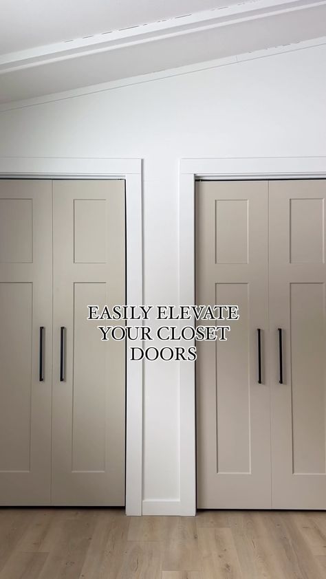 Laundry Closet Update, Hi Fold Closet Doors, How To Upgrade Closet Doors, Closet Laundry Room Ideas Double Doors, Remove Closet Doors Ideas Entry Ways, Organic Modern Closet Door, Closet Doors Color Ideas, Diy Tri Fold Closet Doors, French Doors Closet Bedroom