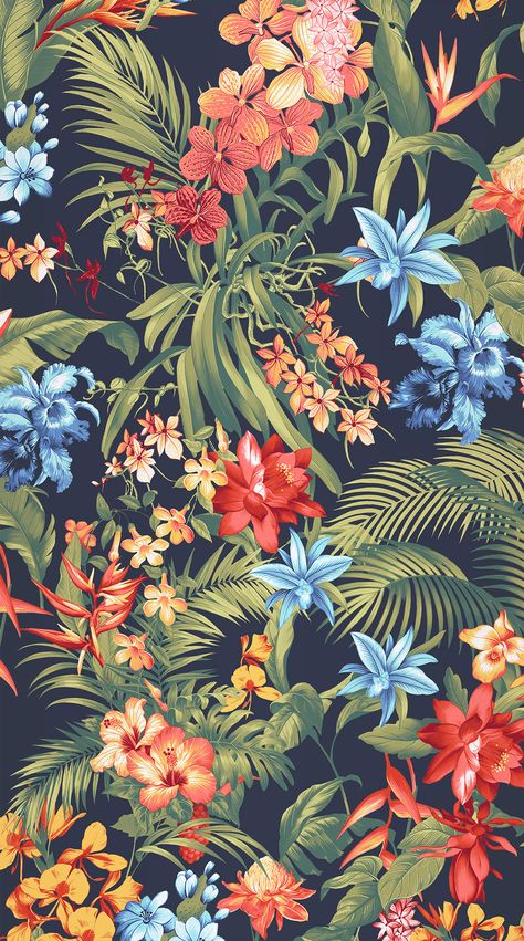 Tommy Bahama Digital Wallpaper from mill.com Tropical Prints Pattern, Motif Jungle, Tropical Art Print, Jungle Flowers, Tropical Illustration, Hacker Wallpaper, Tropical Background, Textile Prints Design, Tropical Wallpaper