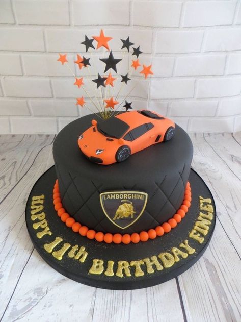 Kids Birthday Cake Ideas Boys, Car Birthday Cake For Men, Car Cake Ideas For Men, Lamborghini Cakes For Boys, Car Cake Designs For Men, Cake Designs Birthday For Boys, Lamborghini Birthday Party Ideas, Cake Designs For Kids Boys, Car Cakes For Boys Birthday For Kids