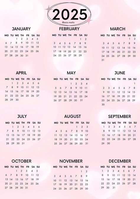 calendar cute aesthetic heart coquette calendar for 2025 ♡ made by me @asia.marks #calendar #2025 #aesthetic #cute #heart #pochacco Calender Journal Aesthetic, 2025 Calendar Aesthetic Pink, Cute 2025 Calendar, 2025 Cute Calendar, Calendar 2025 Aesthetic Cute, 2025 Calendar Aesthetic, Coquette Calendar, 2025 Aesthetic, Printable Diy Crafts