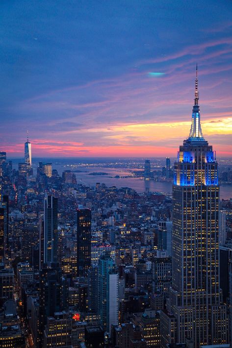 This photo was taken by me at sunset time from Summit observatory deck at One Vanderbilt building, NYC. Frame is not included. Summer New York, One Vanderbilt, View Sunset, New York Wallpaper, Pretty Views, York Wallpaper, Empire State Of Mind, Nyc Life, New York Life