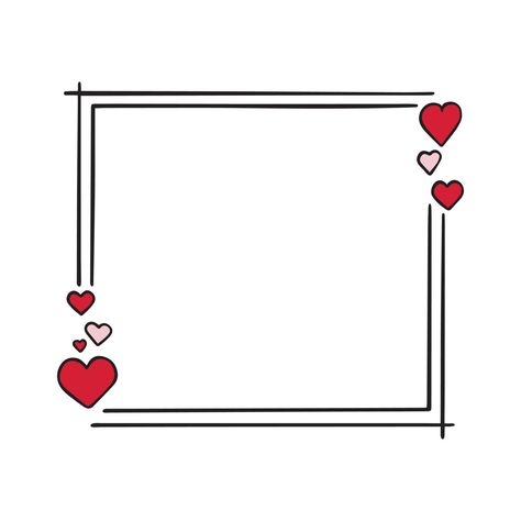 Romantic frame with Hearts. Doodle sketch style. For decorating greeting cards, wedding invitations. Hand drawn vector illustration isolated on white background. Borders For Greeting Cards, Envelope Art Drawing Ideas, Greeting Card Border Designs, Envelope Border Design, Love Letters Ideas Design, Letter Designs Ideas Cards, Design For Letter Card, Love Border Design, Love Letter Design Ideas Cards