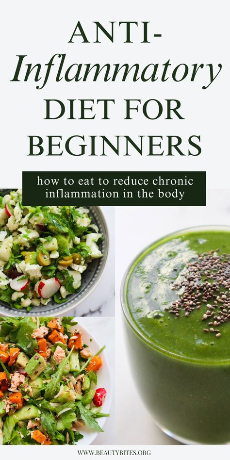 Lose weight, improve your health, and reduce pain by learning how to eat to reduce inflammation in the body. These healthy eating tips for beginners will help you get started with the anti-inflammatory diet in order to heal and feel your best. Anti-Inflammatory Foods | Foods That Cause Inflammation Eat Natural, Inflammation Diet Recipes, Inflammation Foods, Food That Causes Inflammation, Anti Inflammation Recipes, Inflammation Diet, Inflammatory Diet, Diet For Beginners, Anti Inflammation