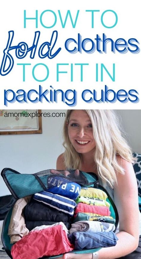 Fold Clothes, Suitcase Packing Tips, Travel Packing Checklist, Travel Life Hacks, Packing Hacks Clothes, Traveling With Kids, Travel Cubes, Packing Clothes, Tips For Traveling