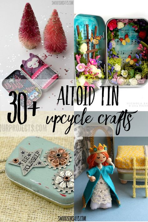 Flower Hacks, Altoid Tin Ideas, Altoid Tin Crafts, Mint Tin Crafts, Altered Altoid Tins, Upcycle Crafts, Tin Ideas, Tin Crafts, Matchbox Crafts