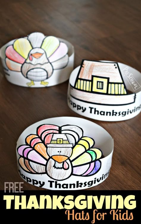 Thanksgiving Hats For Kids, Thanksgiving Hats, Crafts Thanksgiving, Thanksgiving Crafts For Toddlers, Thanksgiving Hat, Thanksgiving Kindergarten, Thanksgiving Crafts Preschool, Thanksgiving Worksheets, Thanksgiving School