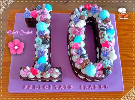 Biscuit Number 10 Cake by Gele's Cookies Number 10 Cake Design, Number 10 Cupcakes, Number 10 Cupcake Cake, 10 Number Cake, Number 10 Birthday Cake, Number 10 Cake, Cake Fortnite, Number Birthday Cakes, 10 Cake