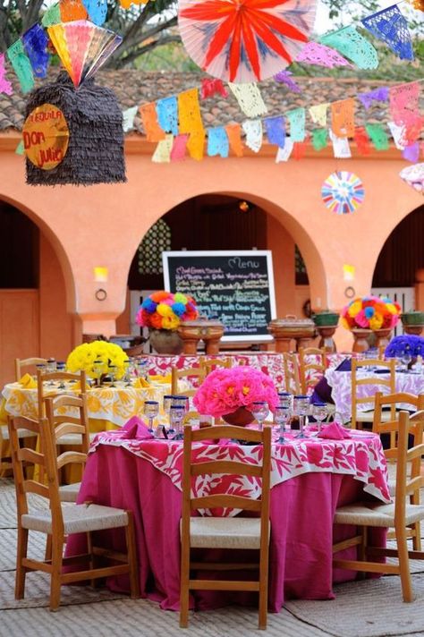 Mexican Theme Wedding, Mexico Party, Mexican Theme Party, Mexican Birthday Parties, Mexican Themed Weddings, Mexican Hacienda, Mexican Fiesta Party, Private Dinner, Fiesta Birthday Party