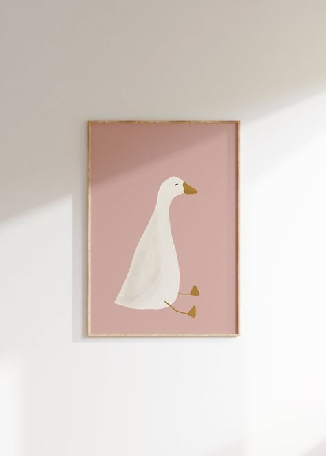 ThelilDillsShop - Etsy Australia Pnw Artwork, Toddler Room Wall Decor, Light Pink Nursery, Baby Nursery Artwork, Goose Poster, Baby Room Artwork, Kids Room Artwork, Toddler Wall Art, Cute Goose