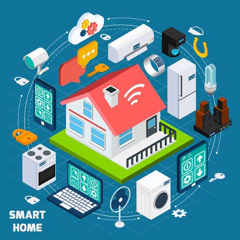 Smart smoke and carbon monoxide detectors, wireless doorbell cameras, and keyless entry are among the top 10 smart home technologies for homeowners age 50 Voice Illustration, Mathematics Formula, Electricity Poster, Iot Design, Text Analysis, Latest Technology Gadgets, Home Automation System, Apple Homekit, Smart Home Automation