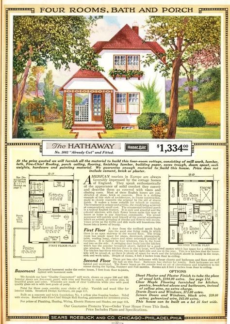 1920s House Plans, Sears House Plans, Sears Kit Homes, Book Architecture, Vintage Floor Plans, Vintage Catalog, 1920s House, Four Rooms, Houses Plans