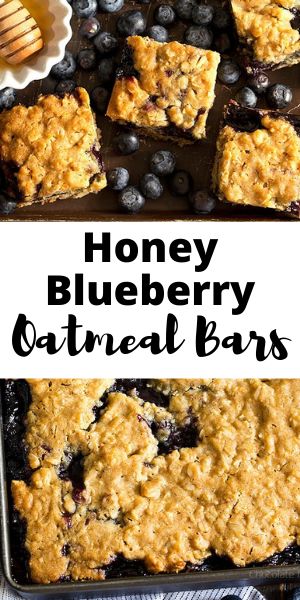 Soft, moist, and reminiscent of oatmeal cookies, Honey Blueberry Oatmeal Bars are filled with a homemade blueberry jam without pectin. #homemadeinthekitchen #honeyblueberryoatmealbars #oatmealbars #honeyblueberrybars Honey Oatmeal Cookies, Homemade Blueberry Jam, Blueberry Oat Bars, Blueberry Honey, Jam Without Pectin, Apple Chips Recipe, Easy Oatmeal Recipes, Fruit Sweets, Oatmeal Granola