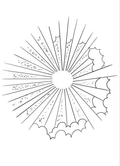 Sun Burst Tattoo Design, Sun Ray Drawing, Sun Beams Tattoo, Sky Tattoo Men, Clouds And Rays Tattoo Design, Sun Shining Through Clouds Tattoo, Sky Background Tattoo, Sunrays Tattoo Design, Cross With Sun Rays Tattoo