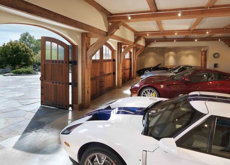 Sotheby's International Realty® takes us on a tour of some amazing homes for sale with spectacular garages that are perfect for the avid auto collector Luxury Photos, Big Garage, Mansion Exterior, House Garage, Luxury Garage, Garage Interior, House Luxury, Mansions Luxury, Garage Design