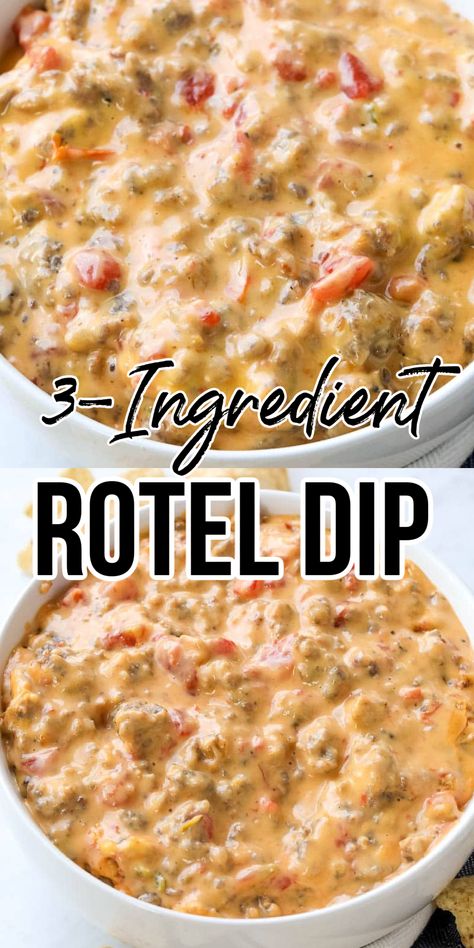 Recipes With Velveeta, Easy Rotel Dip, Recipes With Velveeta Cheese, Queso Dip Recipe, Rotel Recipes, Rotel Dip, Best Dip Recipes, Best Dip, Delicious Dips Recipes