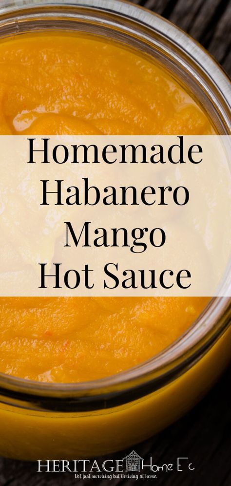 Canned Hot Sauce Recipe, Hot Sauce Canning Recipe, Mango Habanero Wing Sauce, Habanero Wing Sauce, Mango Hot Sauce, Habanero Sauce Recipe, Wing Sauce Recipe, Habanero Recipes, Mango Habanero Sauce