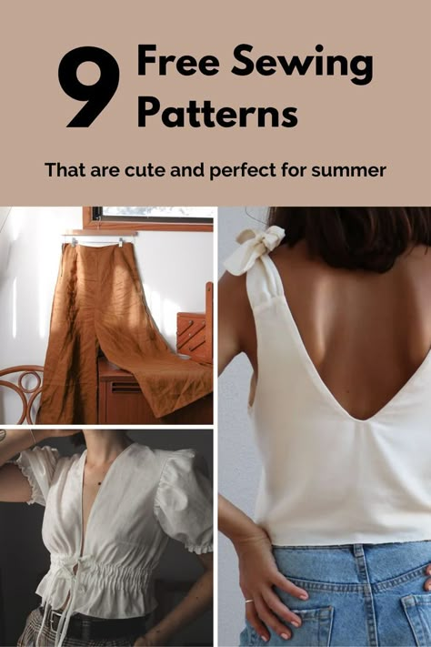 Summer Sewing Patterns, Sewing Patterns Free Women, Sewing Projects Clothes, Sewing Clothes Women, Summer Sewing, Learning Techniques, Top Sewing Pattern, Free Sewing Patterns, Easy Sewing Patterns