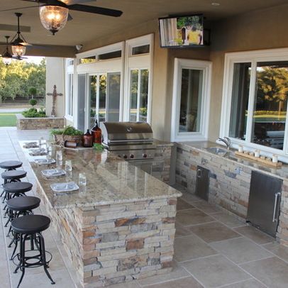 #PinMyDreamBackyard My husband would be in grill heaven Dream Patio, Grill Area, Backyard Kitchen, Outside Living, Backyard Living, Design Exterior, Deck Ideas, Dream Living, Dream Backyard