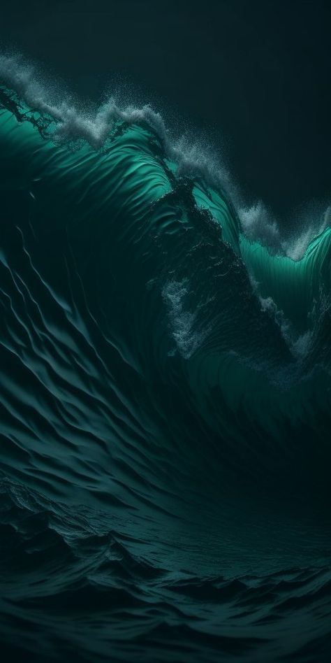 Aura Background, Dark Green Wallpaper, Sea Storm, Qhd Wallpaper, Iphone Wallpaper Stills, Dark Green Aesthetic, Waves Wallpaper, Ocean Wallpaper, Green Water