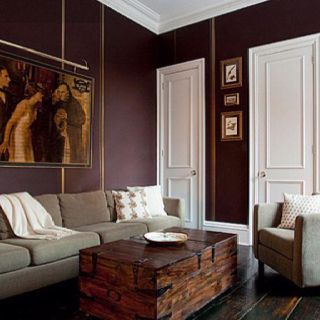 Vintage Wine: wall color courtesy of Benjamin Moore Plum Walls, Parlor Floor, Purple Rooms, Bad Inspiration, Dark Wood Floors, Paint Colors Benjamin Moore, Benjamin Moore Paint, Room Paint, New Wall