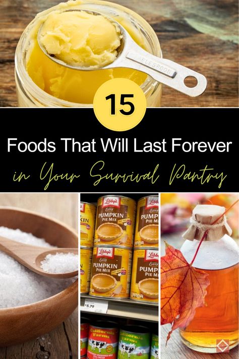 Discover 15 long-lasting foods to keep in your survival pantry. Perfect for homesteaders, these non-perishable items provide essential nutrition and peace of mind. Learn storage tips to maintain their quality and ensure a prepared and self-sufficient lifestyle. Ideal for those committed to long-term food security and sustainability! #Homesteading #SurvivalPantry Food Prep Pantry, Long Lasting Food Storage, Homesteading Food Storage, Diy Survival Food, Dehydrated Food Storage, Foods That Last Forever Survival, Foods For Long Term Storage, Preserving Food Homestead Survival, How To Store Food Long Term