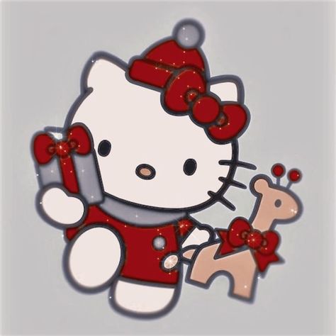 Eu que fiz de cc a:@.beachrlwx Christmas Pfps Cute, Jewelpet Icons, Xmas Pfp, Christmas Profile Pictures, Diy Hello Kitty, Creative Tile, Hello Kitty Crafts, Hello Kitty Aesthetic, Preppy Christmas